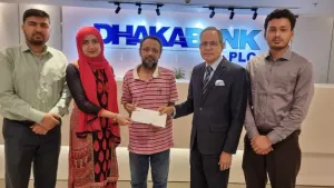 Dhaka Bank’s Financial Assistance to ‘Mr. Ahmed Sabbir Romeo’, in a CSR Program   